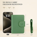 ALLIVE Rfid Passport Holder for Travel Women, Rfid Passport Cover Wallet, Genuine Leather Passport Holder for Travel with AirTag Hidden, Airport Essentials, Travel Gifts (Avocado Green)