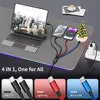 2Packs 6FT Dual Type-C 4 in 1 Multi Charging Cable for Multiple Devices with 2 USB-C/IP/Micro Port, USB Cable iPhone Charger Cord, Travel Car Accessories for iPhone17-8, Galaxy 25 Android iPad, More