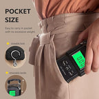 NUTRI FIT Luggage Weight Scale Fish Weighing Scales Digital Handheld Suitcase Weigher with Hook, 165lb/75kg with Measuring Tape for Travel, Fishing, Gifts