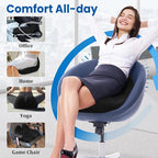 CushZone Seat Cushion, Ergonomic Memory Foam Seat Cushions for Office Chairs, Car, Long Trip, Desk Chair, Lab, Extra Large Size for Sciatica & Hip & Tailbone Pain Relief, Sciatica Support (Black)