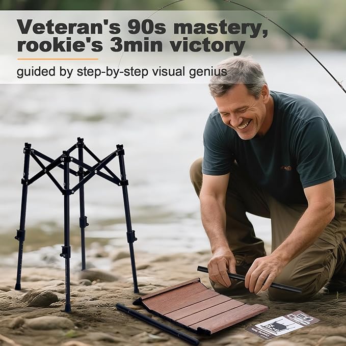 Odoland Portable Camping Table, 15.8"L x 11.8"W Folding Table with Adjustable Height 15.8" - 22", Small Beach Table with Storage Bag for Outdoor Camp, Cooking, Picnic, Travelling, Backyards, Fishing