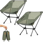CAMEL CROWN Portable Camping Chair Lightweight Compact Folding Chair Mesh for Outdoor Camp Travel Beach Picnic Festival Hiking Backpacking Army Green 2 Pack