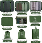Packing Cubes for Travel-10 Set Luggage Organizer Bags for Family, Mesh Breathable Packing Cubes for Suitcases Durable Travel Essentials Bags Set