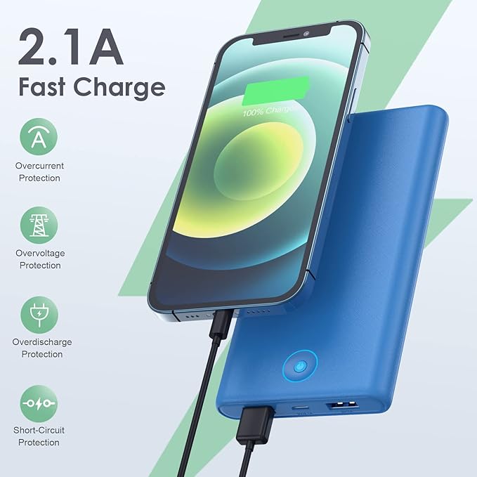 [2-Pack] Portable Charger Power Bank 20000mAh,Ultra Slim Fast Charging Battery Pack with Dual USB Outputs,Travel Essential Portable Phone Charger for iPhone 17/16/15/14/13/12/X,Galaxy S24-Red+Blue