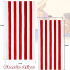 Exclusivo Mezcla 4 Pack Cotton Oversized 35x70 Inches Soft Cabana Stripe Thick Beach Towel, Super Absorbent Travel Bath Pool Towel (Red)