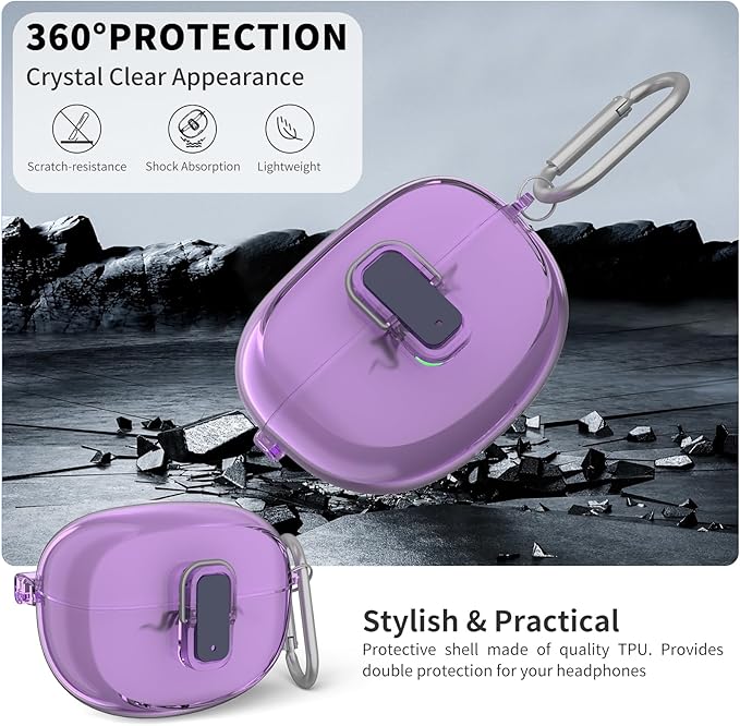 [Secure Lock] for Bose Ultra Open Earbuds Case(2024), TUDIOW Clear TPU Shockproof Protective Cover for Bose Open Ear Wireless Earbuds Accessories with Cleaning Kit & Keychain (touzi)