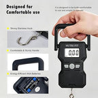 NUTRI FIT Luggage Weight Scale 110lb/50kg Hanging Luggage Scale for Suitcase with Comfortable Handle and Large Hook, Portable Fishing Scale, Backlit LCD for Travel with Measuring Tape