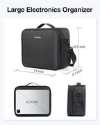 Luxtude Electronic Organizer Travel Case Large, Double Layer Tech Carrying Case, Home Electronics Bag Fits for iPad (Up to 12.9 in), Sturdy Storage for Dji, Camera