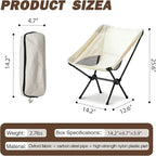 Wind Tour Portable Camping Chair Lightweight Foldable Outdoor Chair for Hiking Camp Backpacking Lawn Beach Fishing Picnic with Carry Bag (Off White)