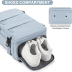 coofay Travel Backpack Carry on Flight Approved Mochila De Viaje Carry on Backpack for Airplanes Spirit Airlines Personal Item Bag 18x14x8 Inches Travel Bag Traveling Backpack for Women Men Grey Blue