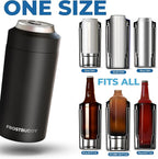 Frost Buddy Universal Can Cooler - Fits all - Stainless Steel Can Cooler for 12 oz & 16 oz Regular or Slim Cans & Bottles - Stainless Steel (Buttercream)