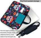 Laptop Bag Case Colorful Sugar Skull Flower Computer Messenger Shoulder Bag Laptop Sleeve Briefcase