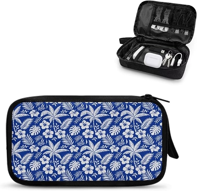 Tropical Flowers Electronic Organizer Travel Cable Organizer Bag Portable Pouch Electronic Accessories Carry Case for Tech Accessory Phone Power Bank Cable Cord Charger