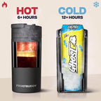 Frost Buddy Universal Can Cooler - Fits all - Stainless Steel Can Cooler for 12 oz & 16 oz Regular or Slim Cans & Bottles - Stainless Steel