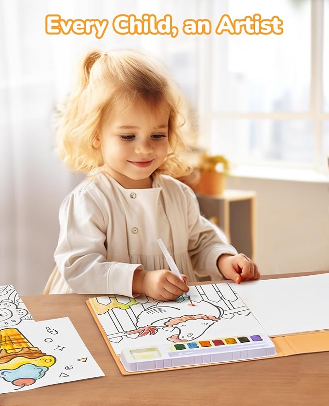 JoyCat Paint with Water Coloring Books for Toddlers, Watercolor Painting Sets for Kids Ages 3-5 4-8, Arts and Crafts Drawing Activities Toy Birthday Gifts for Boys Girls (Common Knowledge)