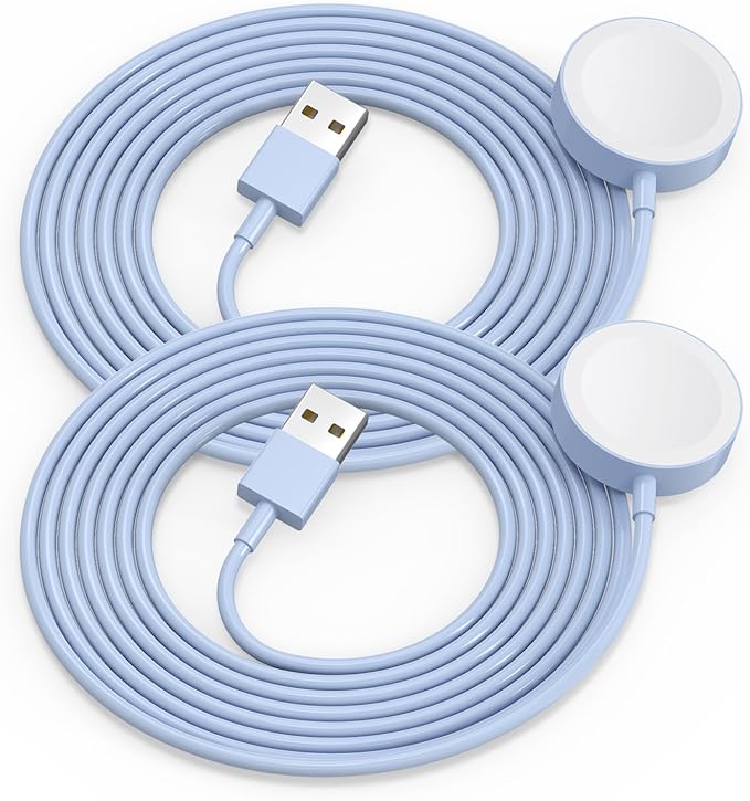 2Pack Blue for Apple Watch Charger USB Magnetic Wireless Fast iWatch Charger Portable Compatible with iWatch Ultra/Series 9/8/7/6/SE/SE2/5/4/3/2/1-[3.3FT]