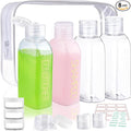 Cosywell Travel Bottles for Toiletries 4PCS 3.4oz/100ml Plastic Squeeze Bottles TSA Approved Travel Size Containers Leakproof Plastic Cream Jars Refillable Cream Lotion(Clear)