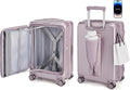 BAGSMART Top Opening Carry On Luggage 22x14x9 Airline Approved with TSA Lock, Expandable 20 Inch Deep Compartment Hard Shell Suitcases with Double Spinner Wheels, Purple