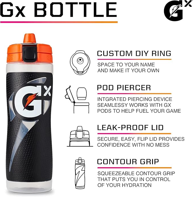 Gatorade Gx,Marble White,30 Oz,(Pack of 6)