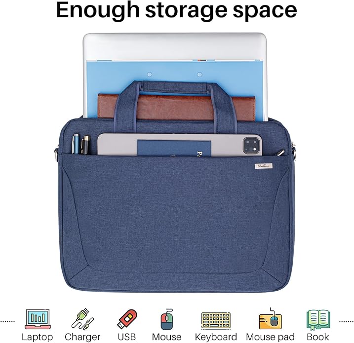 BAFFINA Laptop Shoulder Bag 15.6 16 17.3 Inch for Men Women,Waterproof Computer Carrying Case Messenger Bag Briefcase Work
