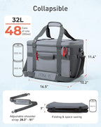 TOURIT Soft Sided Cooler Bag Insulated 30/48/60 Cans, Large Collapsible & Leakproof Ice Chest for Picnic, Beach, Camping, Travel