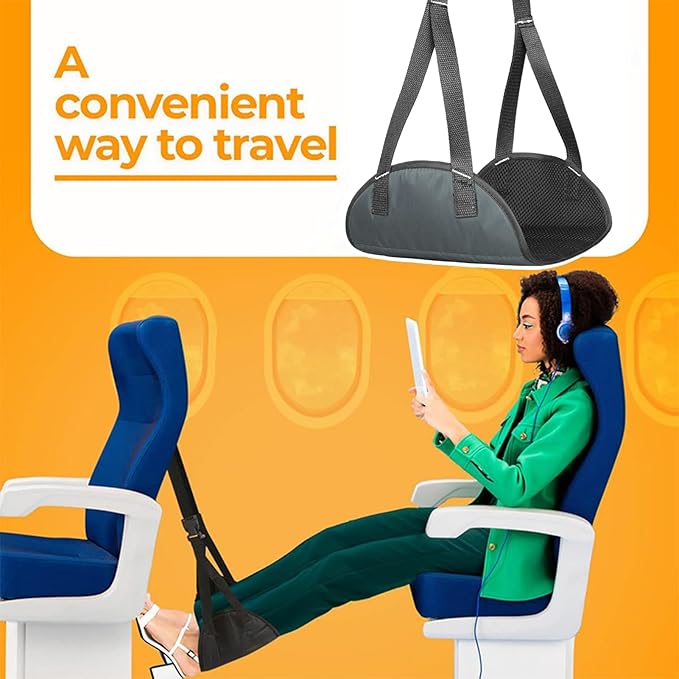 TOLUON Airplane Foot Hammock Foot Hammock for Plane Travel Portable Airplane Footrest Length Adjustable Airplane Foot Rest Travel Essentials Accessories Office Leg Rest Gifts to Relax Your Feet Rose