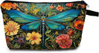 Dragonfly Print Women Makeup Bag Outdoor Portable Cosmetic Bag Toiletry Kit Travel Organizer