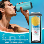 3 in 1 Slim Can Cooler for 12 OZ Skinny Can, Standard Can & Beer Bottle - Keep Cold for 6 Hours - Double Walled Insulated Stainless Steel Vacuum Beverage Can Insulator (Aqua)