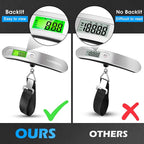 Digital Luggage Scale Vacation Travel Essentials Accessories Gifts for Traveler Portable Suitcase Handheld Weight Scale 110 lbs Hanging Baggage Travel Must Haves
