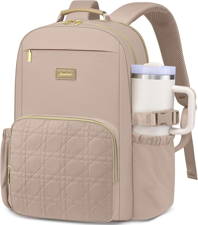 Focdod Laptop Backpack for Women Bookbag: 15.6 inch Work Backpacks with Pouch Pocket for Large Capacity Cup & USB Charger College Book Bag Travel Business Nurse Teacher Bookbags Anti-theft Back Pack