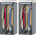 Univivi Garment Bags for Hanging Clothes, Large Clothes Storage Bags Closet Organizer with Clear Window, Premium Hanging Garment Storage Bag for Suits, Coats, Jackets, 40", 2-Pack (Grey)