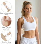 RFID Blocking Hidden Bra Wallet, Travel Money Pouch With Adjustable Strap, Money Belt for Travel Women Hidden, Secret Pocket for Valuables(Khaki)