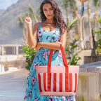 G4Free Beach Bag,Waterproof Beach Tote Pool Bags for Women,Compatible with Cup,Foldable for Weekender Travel