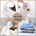 6 Pack 19.6x15.7in Purse Dust Bags for Storage, Dust Bags for Handbags Silk Cloth Bag With Drawstring for Storage Handbag, Purse, Shoes, Boots(White)