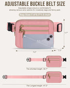 Capolo Fanny Packs for Women Fashion Waist Packs Bag with Adjustable Strap and 4 Zipper Pockets Waterproof Everywhere Crossbody Belt Bag for Workout Running Travelling(Pink)