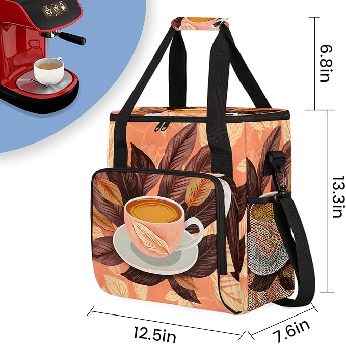 Coffee Maker Carring Bag Travel Storage Tote Bag Compatible with Keurig K-Mini or K-Mini Plus Portable Single Serve Coffee Brewer Case with Pockets for K-cup Pods(Bag Only)