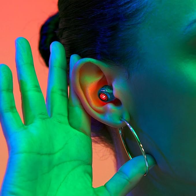 Eargasm Earlights Light Up High Fidelity LED Earplugs for Concerts, Festivals, Raves, Musicians, Sports Events, Live Entertainment for Safe Noise Reduction (Premium Gift Box Packaging)