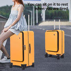 Kaleenie 2 pieces 20/29 Aluminum Frame Carry On and Checked Luggage Set with Side Opening, Lightweight Hardshell ABS+PC Trunk Suitcase with TSA Lock, 360° Universal Wheels & Adjustable Handle, Orange