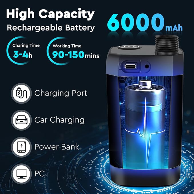 Fotgear Portable Camping Shower - 6000mAh Rechargeable Outdoor Shower with LED Display - IPX7 Waterproof Camping Shower Kit for Hiking, Travel, Car Washing, RV, Pet Bath