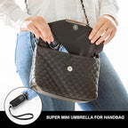 Compact Travel Umbrella for Purse - Flat Handle, Waterproof for Light Rain