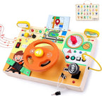 Grarain Busy Board for Toddlers - Montessori Educational Toy for 1-3 Year Old Boys & Girls | Travel-Friendly Sensory Learning Activity | Ideal for Kids with Autism(Busy Board v6)