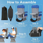 1-Pack Airplane Foot Hammock, Adjustable Plane Foot Rest for Long Flight, Plane Travel Essentials to Relax Your Feet, Foot Rest for Air Travel, Desk & Car