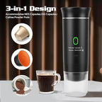 Gugxiom 3 In 1 Portable Coffee Maker, Mini Travel Camping Coffee Makers, Self-Heating Car Coffee Maker with USB-C,for Hiking Office RV