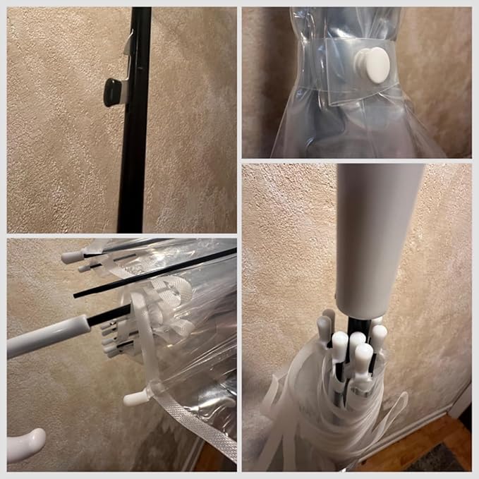 Clear Bubble Umbrella - Automatic Opening Clear Dome Umbrella with the Stylish J-Shaped Handle for Men and Women, Wedding, Outings and Large Group Gatherings, Graduations, Proms, or Daily City Walks