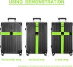 Luggage Straps for Suitcases TSA Approved Travel Belt 8 Pack by Chelmon (Green)