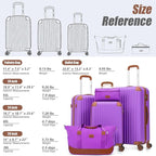 Cosbarn Luggage Sets 5 Piece Suitcases with Wheels, Suitcase Set ABS Hard Case Luggage with TSA Lock Spinner Wheels Durable Travel Luggage
