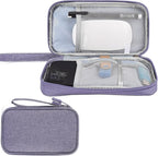 CAAORDKSO Electronics Organizer Travel Bag, Small Cable Organizer Case Waterproof Accessories Pouch, Travel Electronic Carrying Case for Cable, Cord, Charger, Phone, Power Bank, Earphone (Purple)