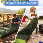 oaskys Camping Sleeping Bag - 3 Season Warm & Cool Weather - Summer Spring Fall Lightweight Waterproof for Adults Kids - Camping Gear Equipment, Traveling, and Outdoors