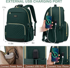 Focdod Laptop Backpack for Women Bookbag: 15.6 inch Work Backpacks with Pouch Pocket for Large Capacity Cup & USB Charger College Book Bag Travel Business Nurse Teacher Bookbags Anti-theft Back Pack
