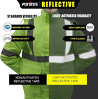 FONIRRA Hi Vis Safety Rainsuit for Men Waterproof Yellow Reflective Class 3 Rain Jacket Gear Pants(L/XL)